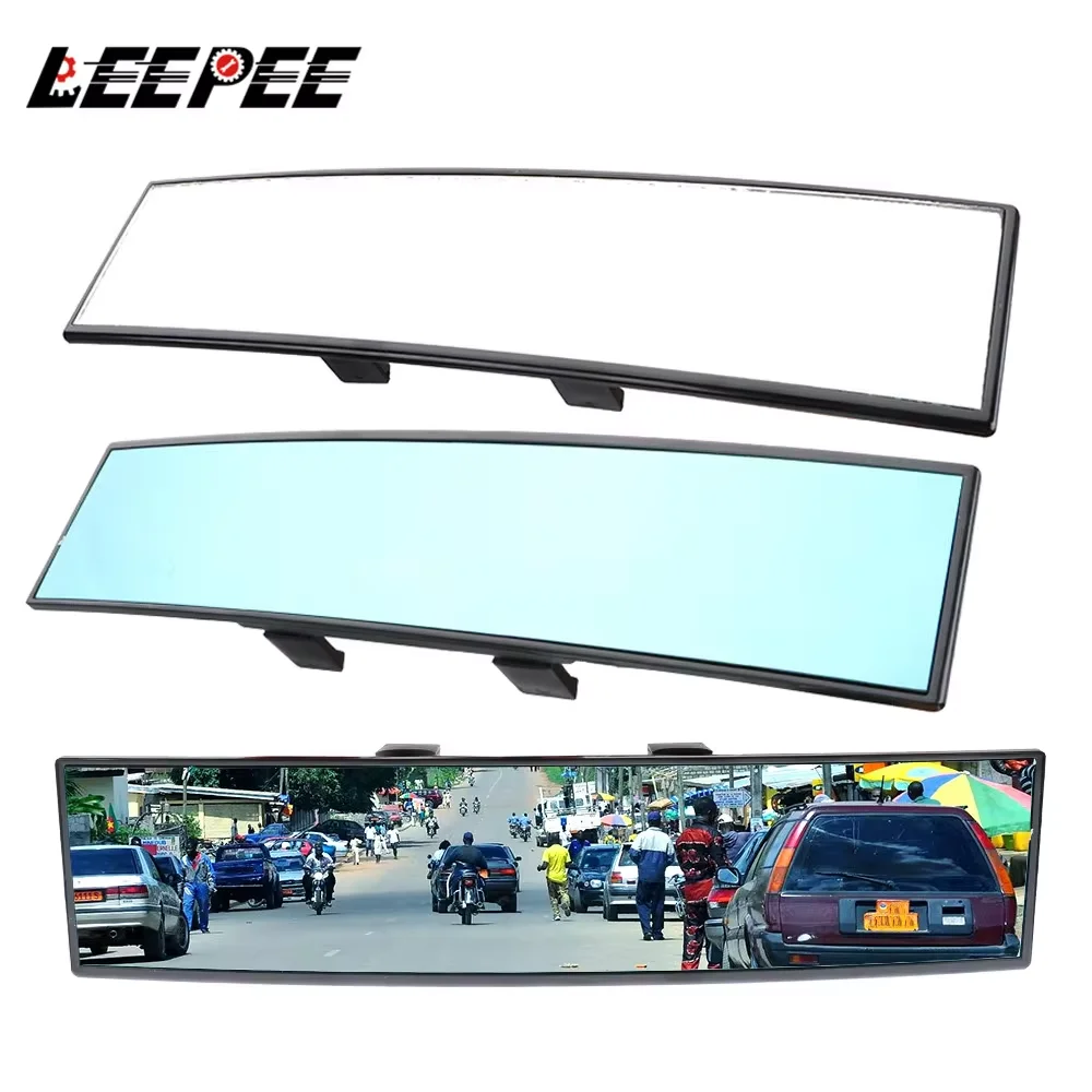 285mm Wide Angle Panoramic Car Rear View Mirror Large Vision Auto Assisting Mirror Wide Convex Interior Clip On Rearview Mirror