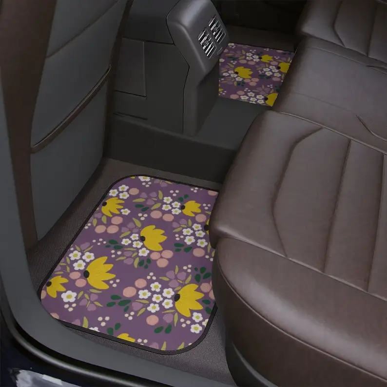 Car Floor Mats, cute car mats, car accessories for women, cute car accessories, boho car floor mat, floral car mat, boho car acc