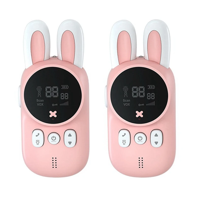 

2Pcs Walkie Talkie for Kids,Portable Handheld Parent-Child Talk Educational Interactive Toy Children's Radio Talkie,Pink