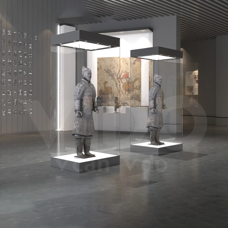 Personalizado Acrílico Jóias Display Cabinet com luzes LED, Exibição de Jóias, Lâmpada LED para Museu Exposição de Vidro