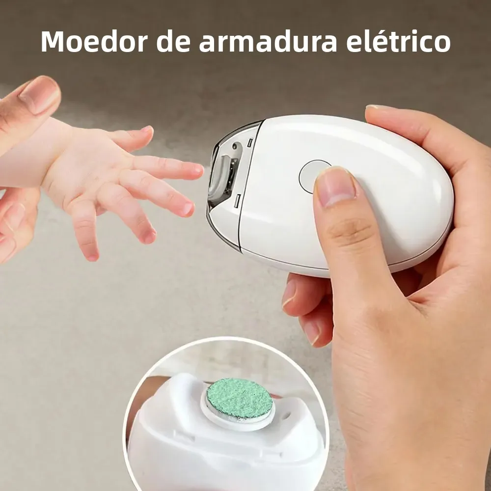Cortador de unhas elétrico 2 em 1 com luz LED, lixador automático de unhas, aparador para bebês, mini ferramenta de manicure, cuidados com as unhas