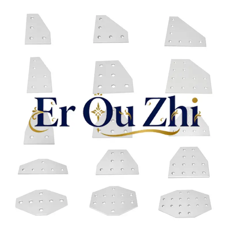 5-hole/7-hole 2020/3030/4040/4545 Connecting Plate T-type L-type Reinforcement Plate Right Angle Connection Black and White