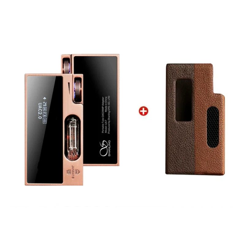 SHANLING UA7 draagbare USB DAC-versterker met koperen/aluminium behuizing, dubbele JAN6418-buizen, ES9069, HiFi, DSD512, 3,5 mm, 4,4 mm.