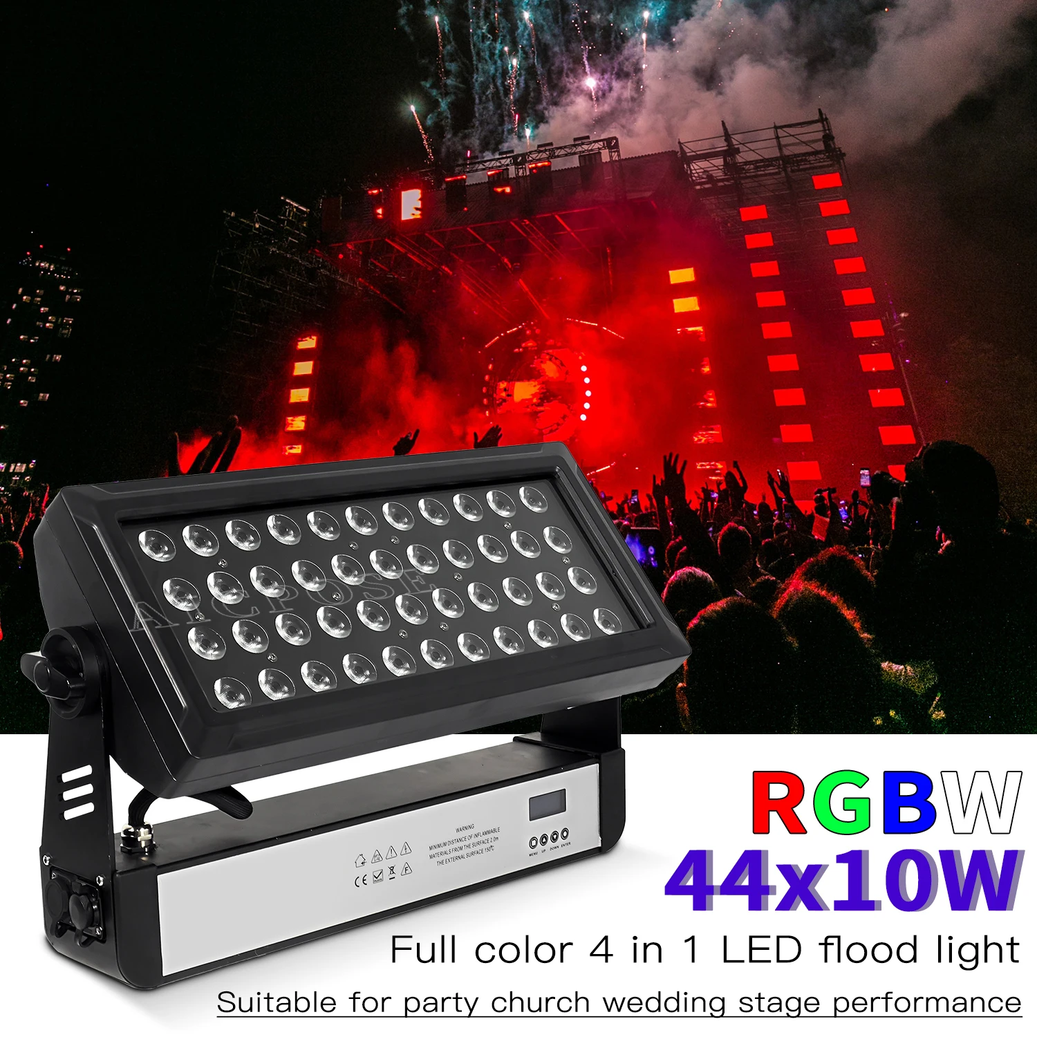 4Pcs/Lots 44x10W RGBW 4 in 1 Waterproof LED Wall Washer Outdoor Performance Stage Light Halloween DJ Disco Equipment Lighting