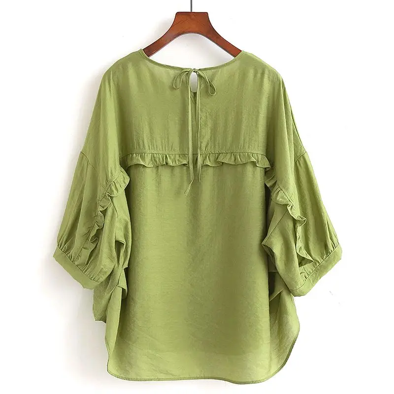 Hot Selling Fashionable Casual Temperament Shirt for Women\'s Summer New Loose Fitting Slimming Flesh Covering Versatile Top