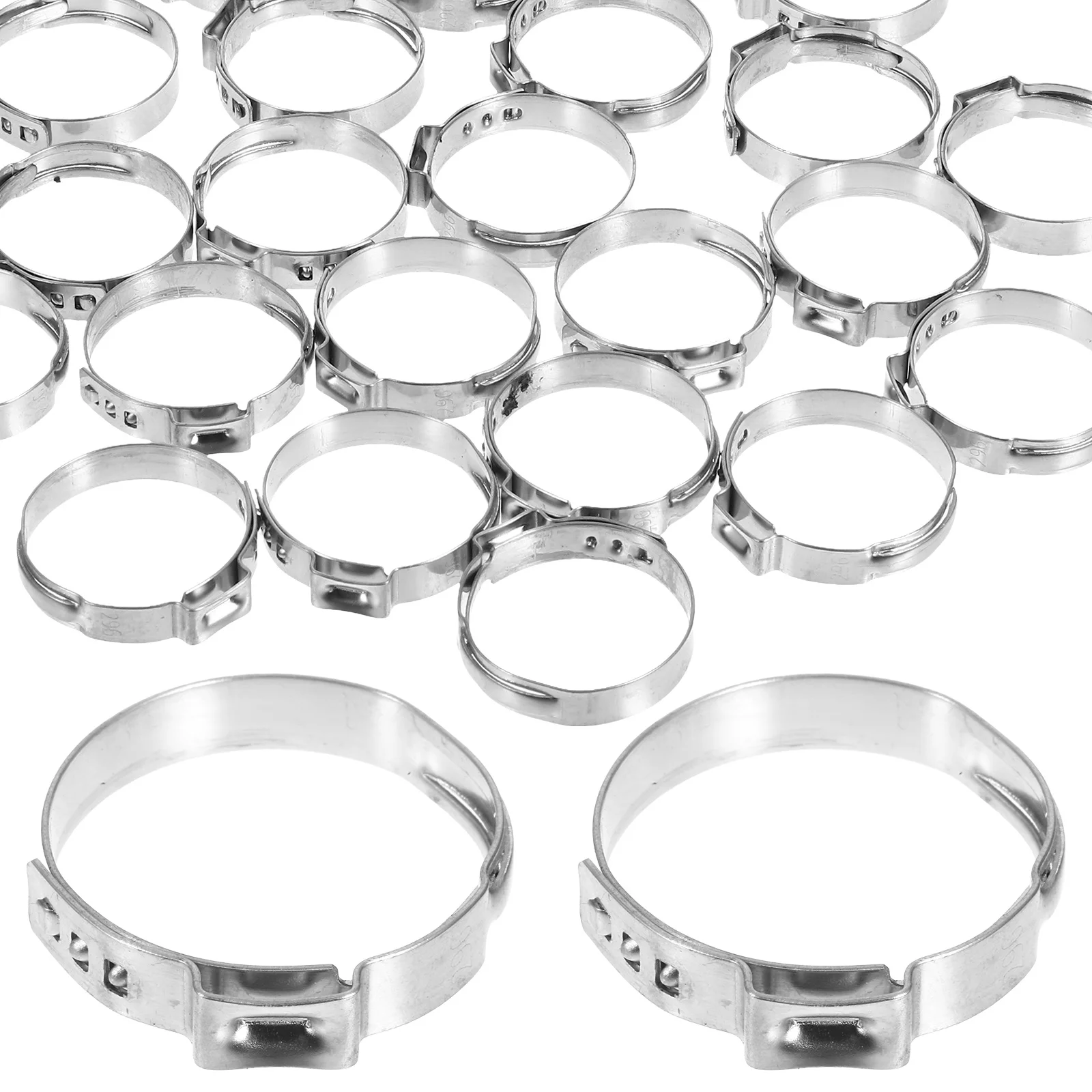 

24Pcs Pex Clamps Stainless Steel Cinch Rings Easy to Use Secure Fastening for 1 Inch Pex Fittings Crimp Tool Clips