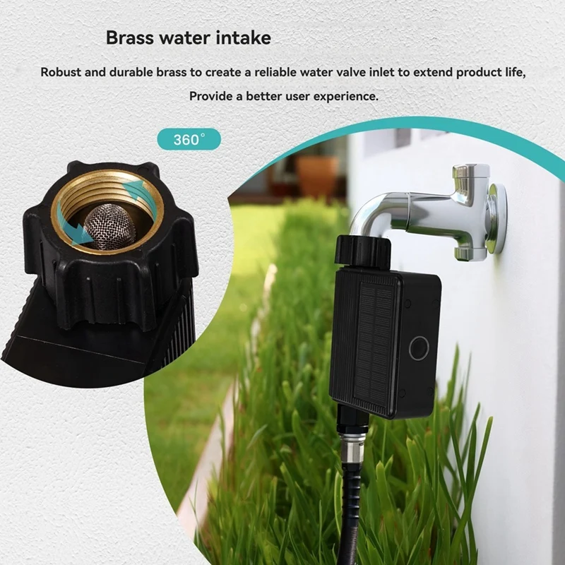A23F-Tuya Solar Water Timed Irrigation Water Valve IP65 Waterproof Includes Soil Temperature And Humidity