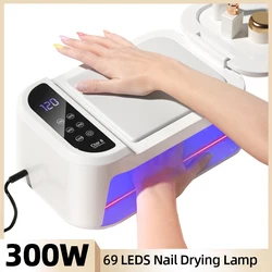 300W lampa do paznokci do maszyny z poduszką ręczną do noszenia lampy UV LED profesjonalny żel suszarka do paznokci lakier do paznokci wysokiej mocy suszenie Manicure