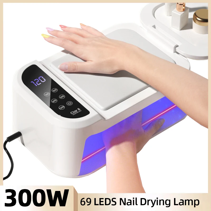 300W Nail Lamp For Machine With Hand Pillow Wear UV LED Lamp Professional Gel Nail Dryer Nail Polish High-power Drying Manicure