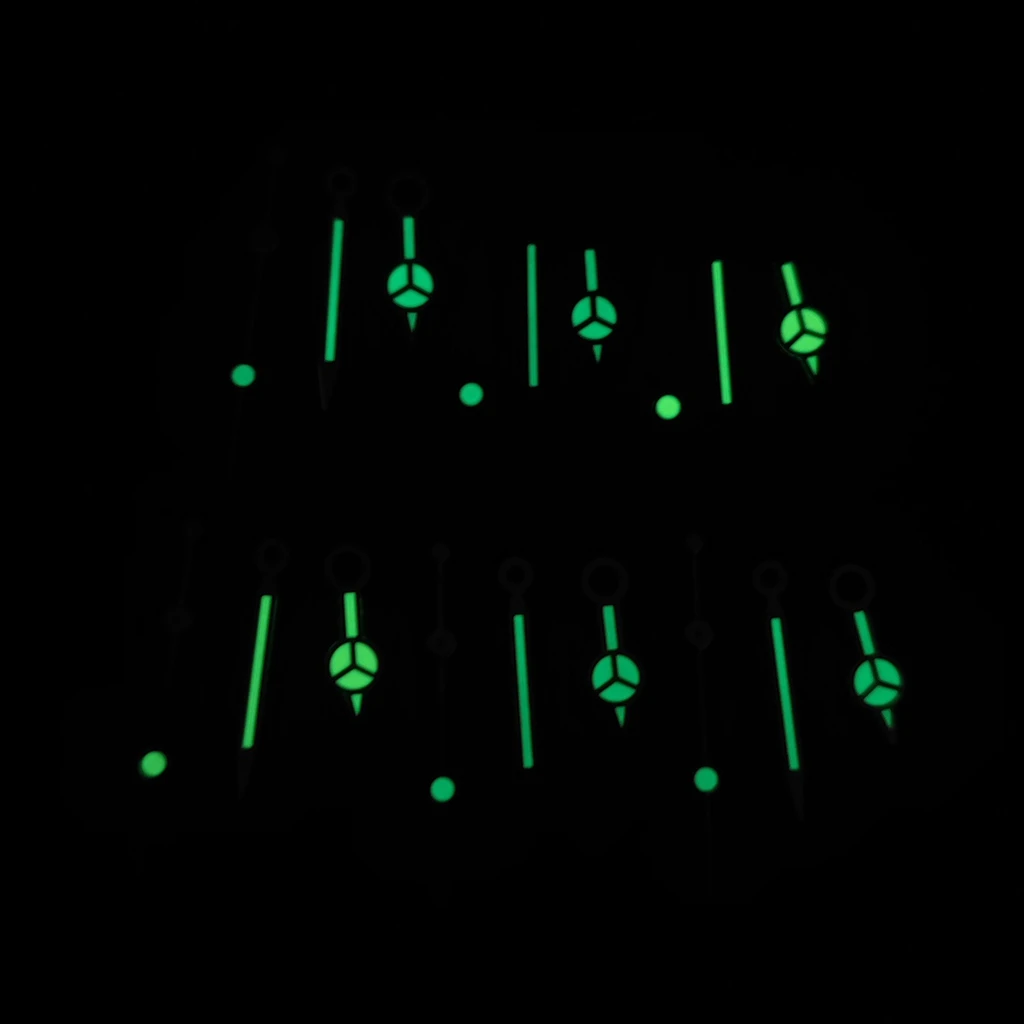 عالية الجودة NH35 الأيدي ساعة ريترو الأخضر لوم مضيئة أسود فضي ارتفع ساعات ذهبية مؤشرات تناسب حركة NH35/NH36/4R/7S #6