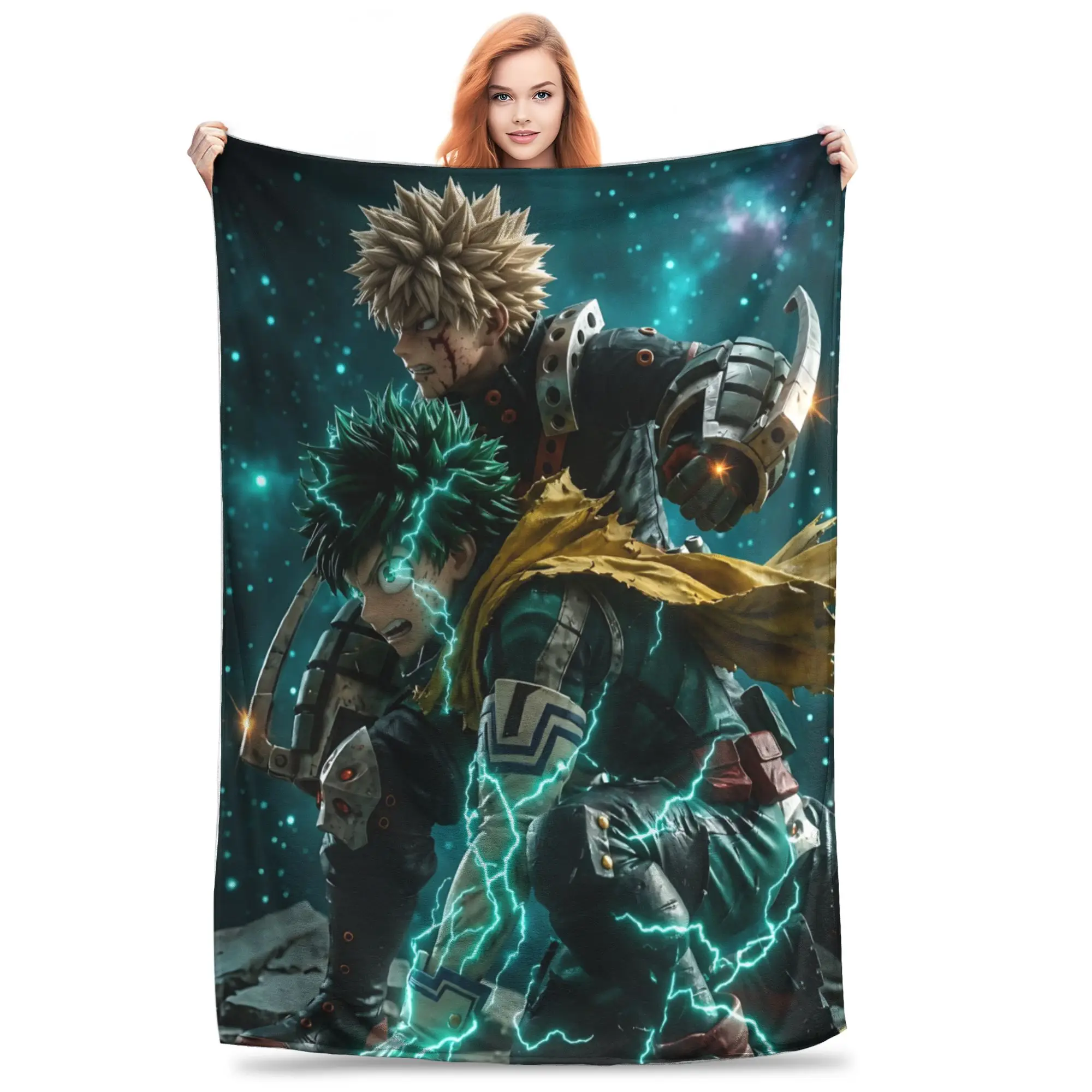 1PC Home Izuku Midoriya  Blanket Throw Super Cosy Plush Living Room Sofa