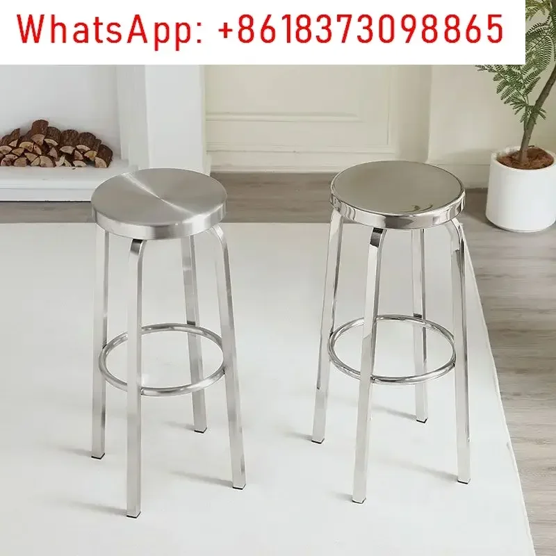 

Metal Stainless Steel Craft Bar Stool High Stool Cafe Negotiation Chair Outdoor Bar Stools Swivel Stool Island High Stools