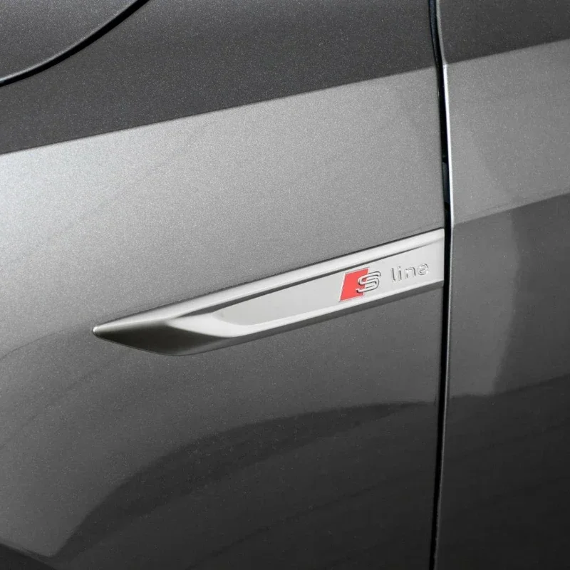 

Для Audi A3 A4 B8 8P 8V A6 C7 A5 Q5 B7 B6 B9 A7 SLINE Q3 Q7 Модификация логотипа автомобиля Листовая пластина Sline Боковая этикетка Декоративная наклейка