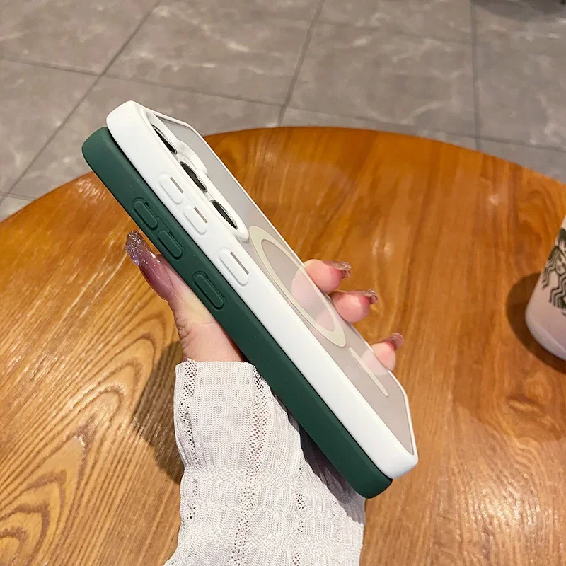 Magsafe Klare Magnetische Handyhülle für Samsung Galaxy S26 FE S25 Edge S24 S23 S22 Plus Ultra Kabelloses Laden Stoßfeste Hülle – Detail 5