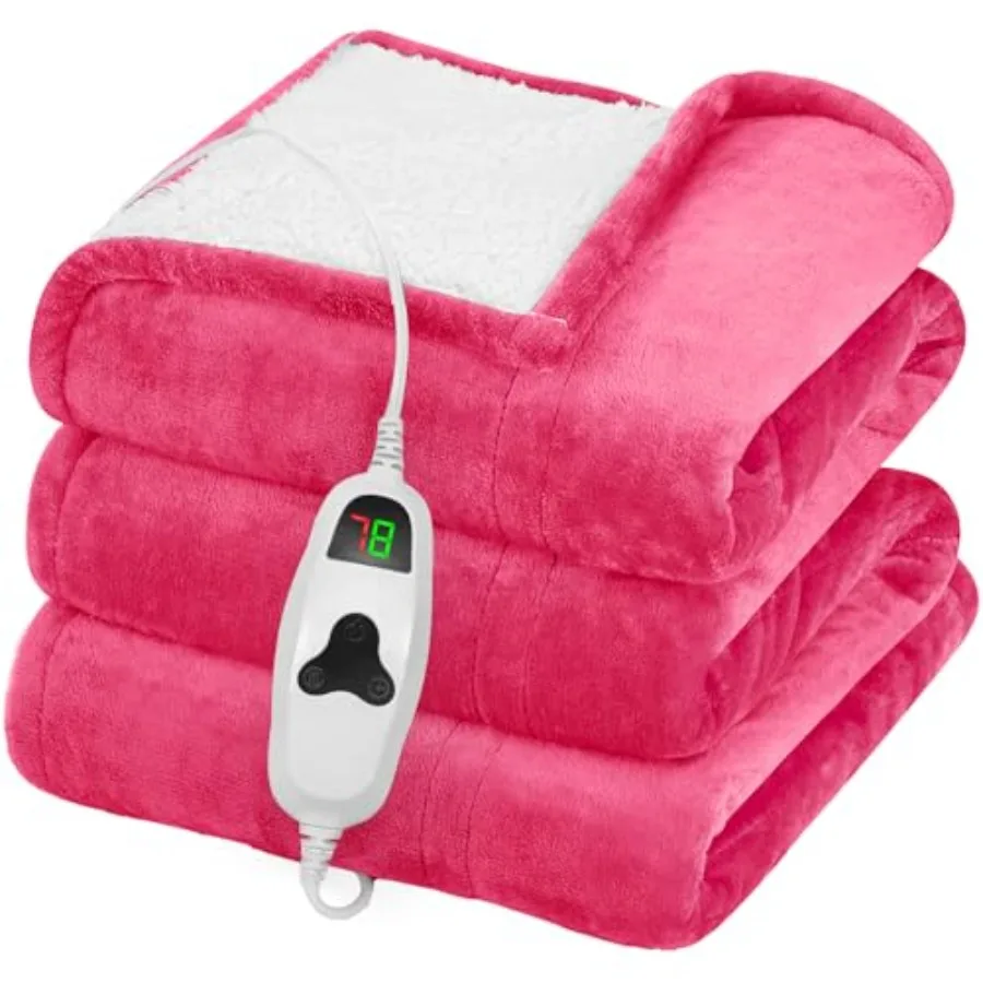 

Heated Blanket Electric Throw 50"X60" Heating Blanket with 10 Heat Levels 8 Hours Auto-Off Fleece Soft Christmas Blanket Birthd