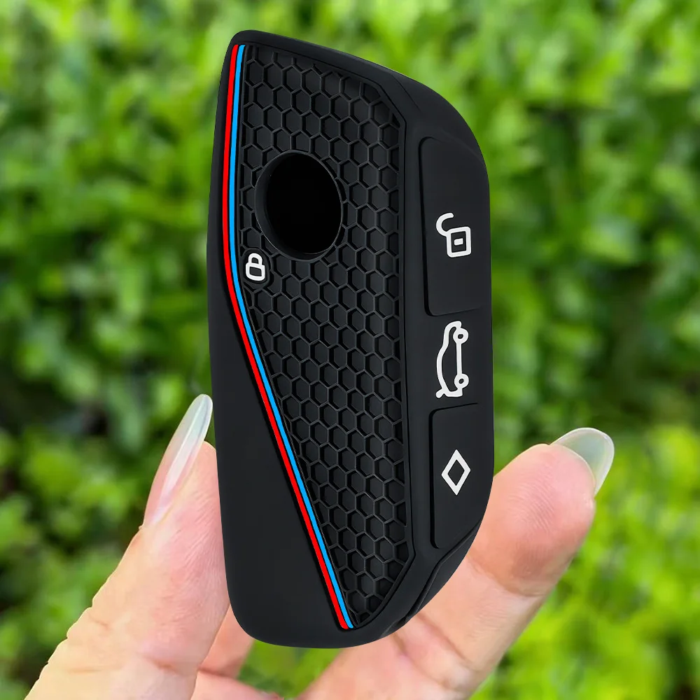 Silicone Car Key Fob Ring Chain Cover Case For BMW 530i 540i 550e 750e 740i 760i X1 X2 X5 X6 X7 M5 iX1 iX2 iX XM i5 i7 2024 2025