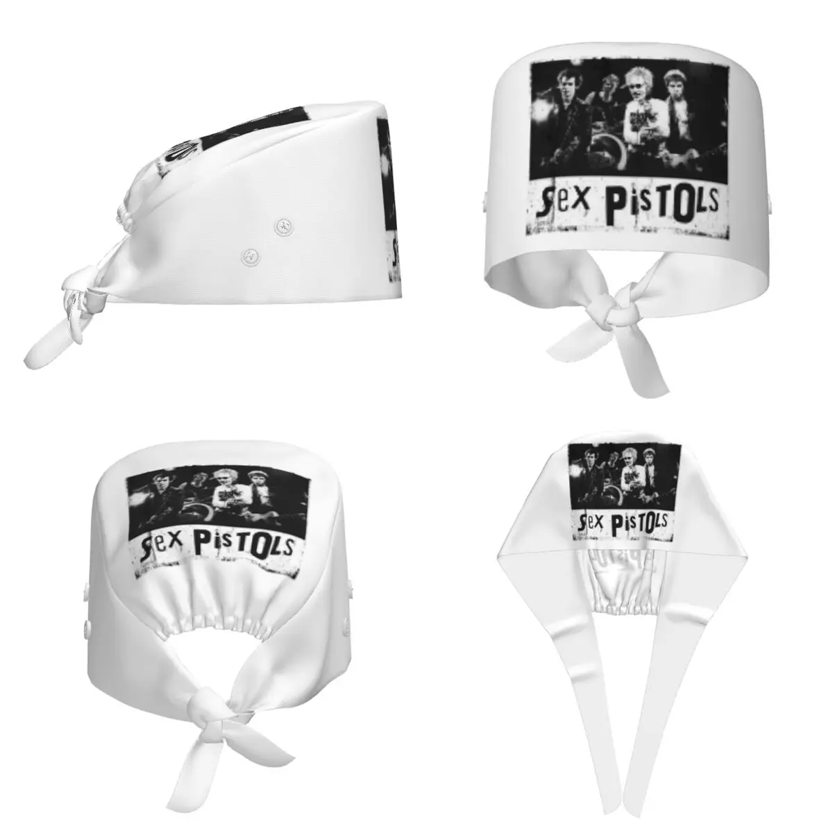 Heavy Metal Sex Pistols Rock Band Scrub Hat Doctor Working Surgical Cap Men Women Adjustable Nursing Caps for Dentist