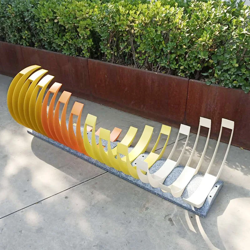 Stainless steel bicycle parking rack creative non-motor vehicle rack scenic area garden street parking rack