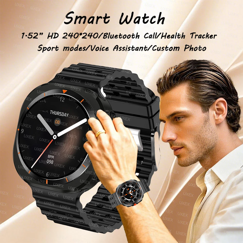 2025 Новые роскошные часы для мужчин и женщин 1,52 дюйма HD Bluetooth-будильник с вызовом Мультиспортивные многофункциональные часы с узором