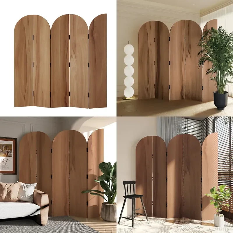 Customizable Solid Wood Folding Screen Japanese Style Room Divider for Living Room Entrance Cafe Decor