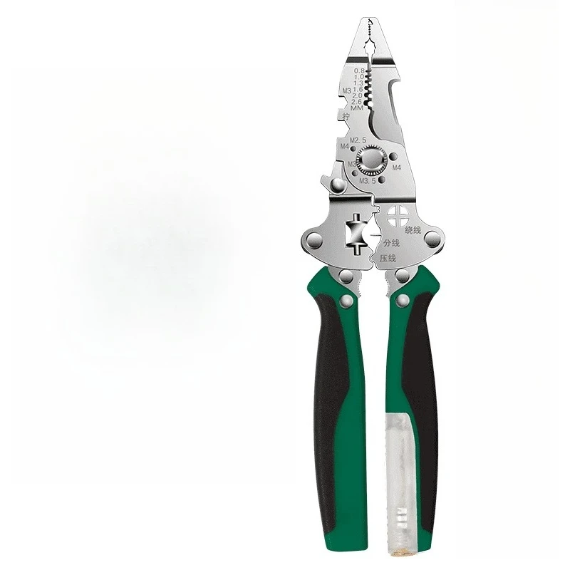 

Multifunctional electrician stripping pliers Winding wire splitter utility Industrial grade