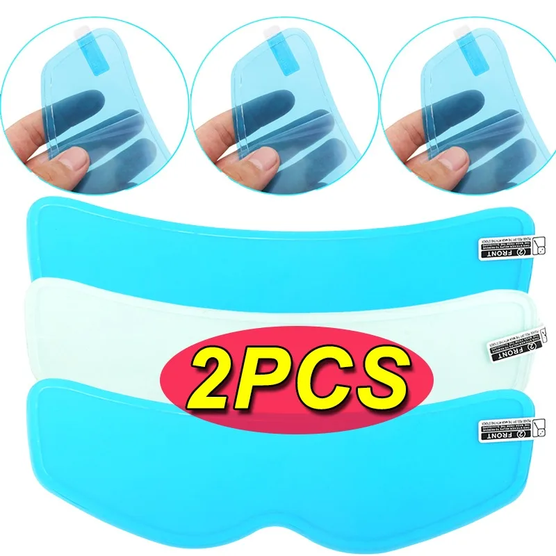 

1/2 шт., противодождевая наклейка на шлем для мотоцикла, прозрачная нано-пленка для гонщиков, легко наносится для лучшей видимости, езды на велосипеде, противотуманная