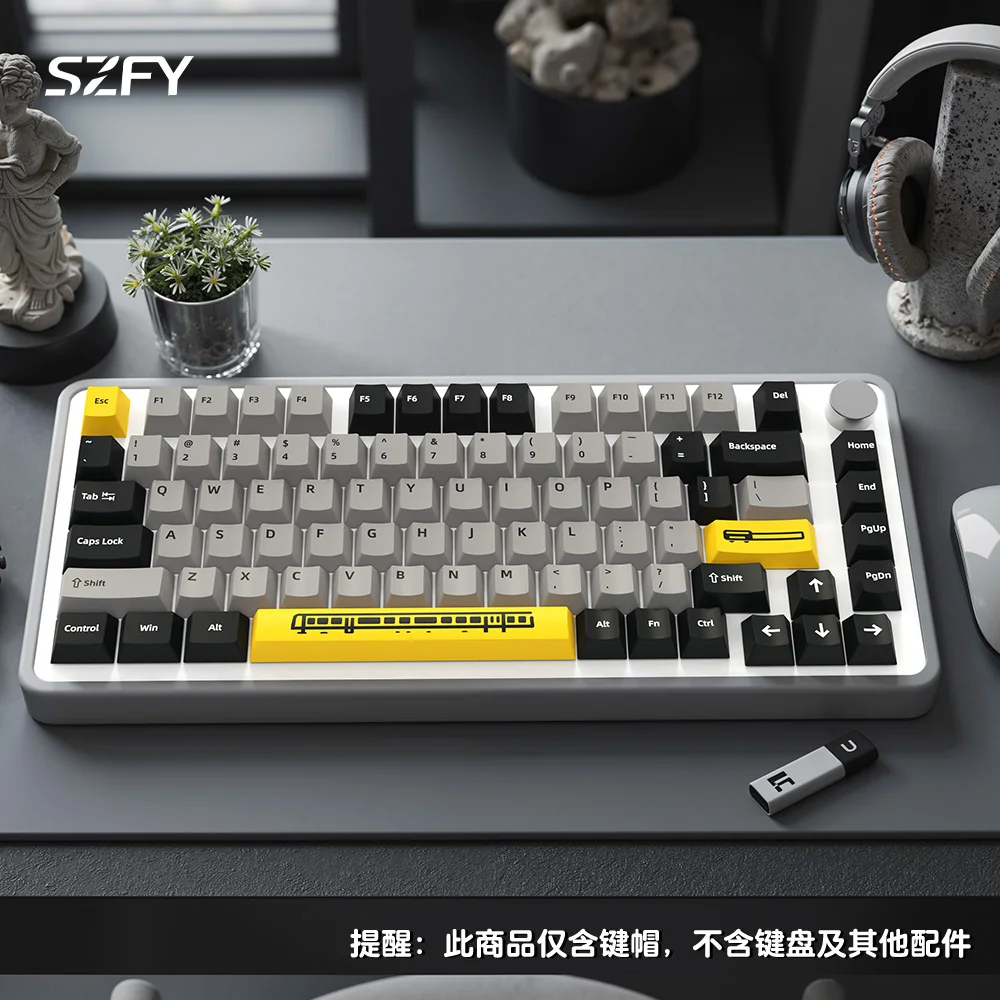 KYOMOT Midnight Subway Theme Keycap PBT Cherry Profile Custom Language Kor Jap Ger Keycaps for MX Switch DIY Mechanical Keyboard
