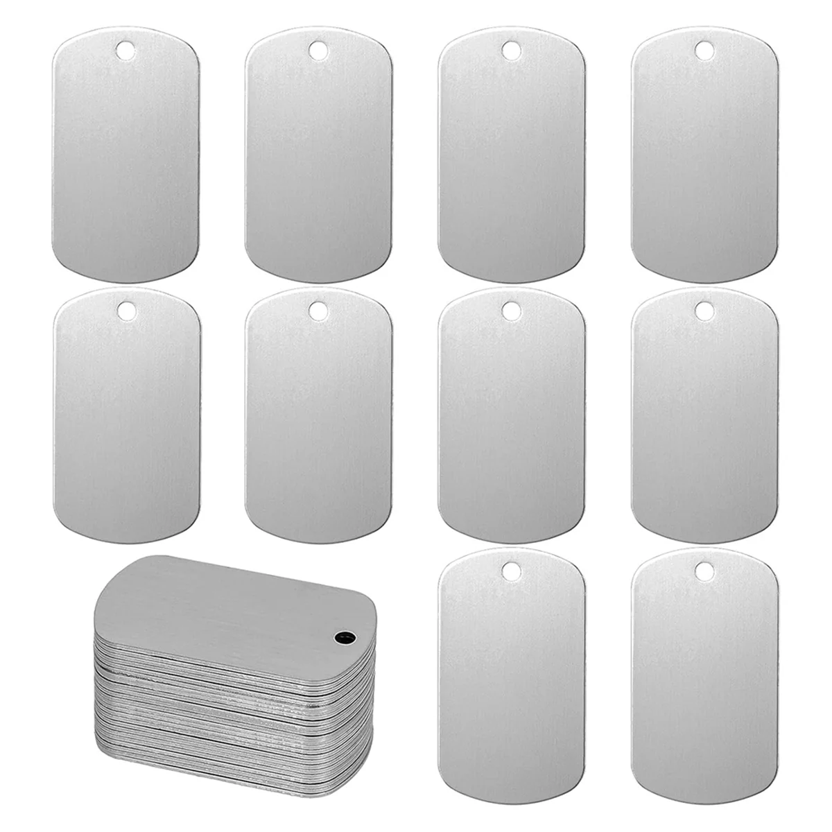 New 25 Pcs Metal Stamping Blanks Tags Aluminum Blank Tags Laser Engraving Blanks Tags with Hole (Square)