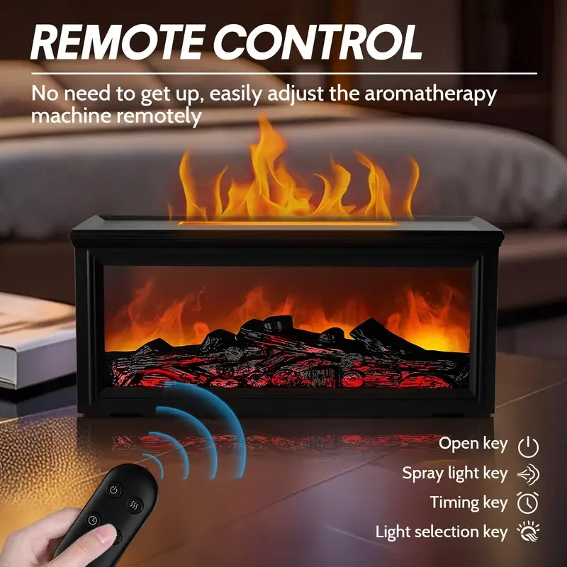موزع توزيع لهب الموقد، USB-TYPE C، 9.47 أونصة، 7 مصابيح LED ملونة، 4 مؤقتات، غرفة نوم المكتب، موزع روائح الزيوت العطرية مع ريم