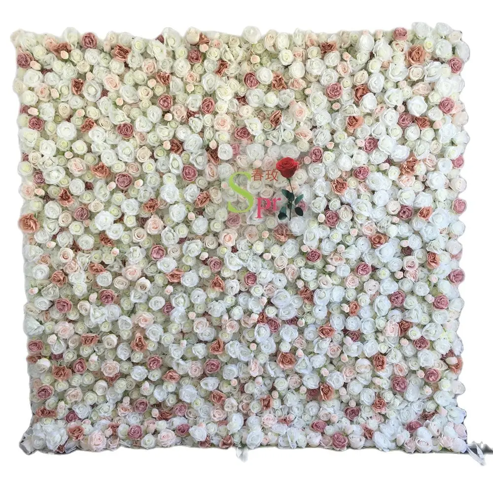 

SPR roll up wall baby show birthday party Artificiais Wedding Ceremony Events Fabric Artificial Decorative 3d flower backdrop