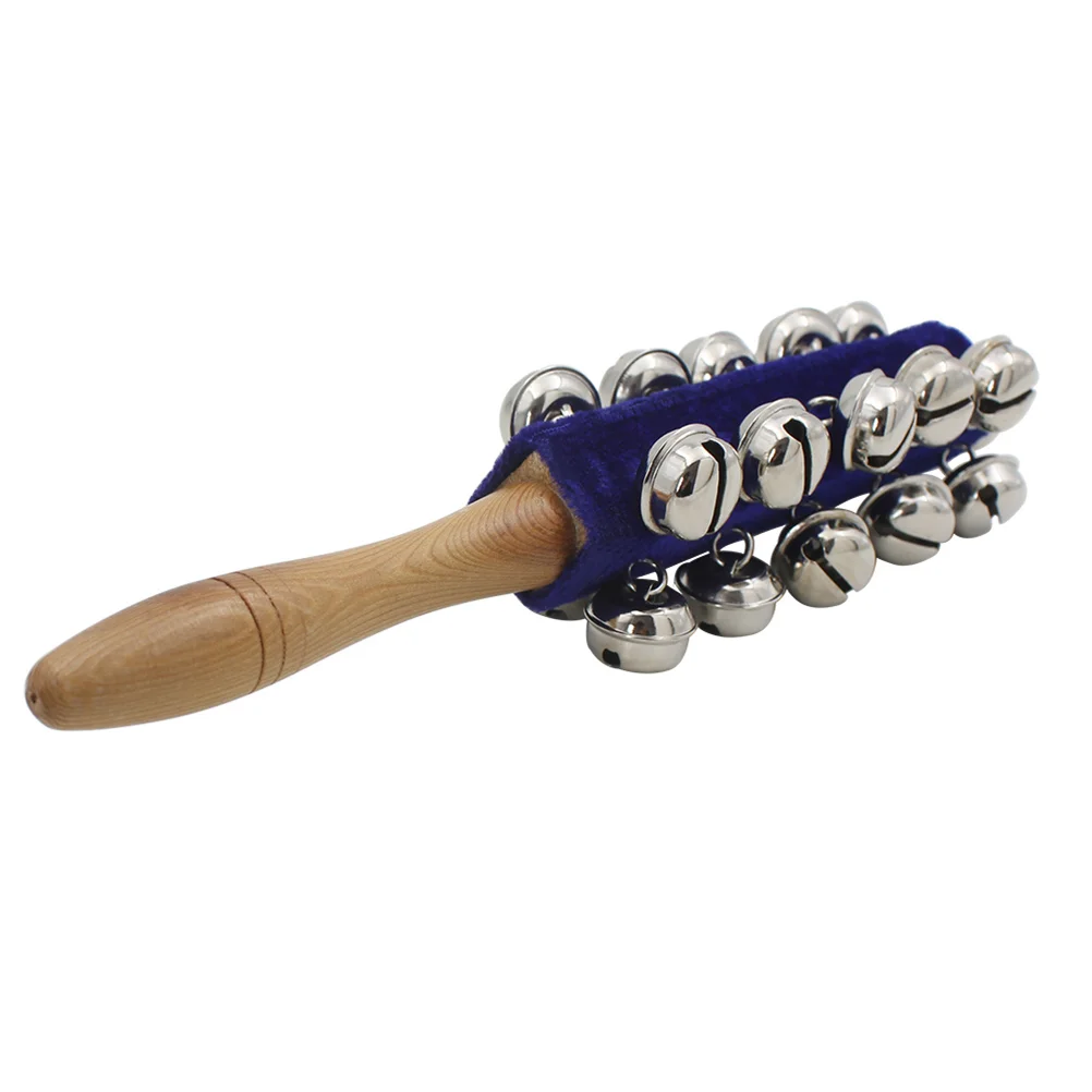 Sino portátil jingle vara com alça de madeira criança cedo brinquedo educativo percussão instrumento musical brinquedo para crianças do bebê