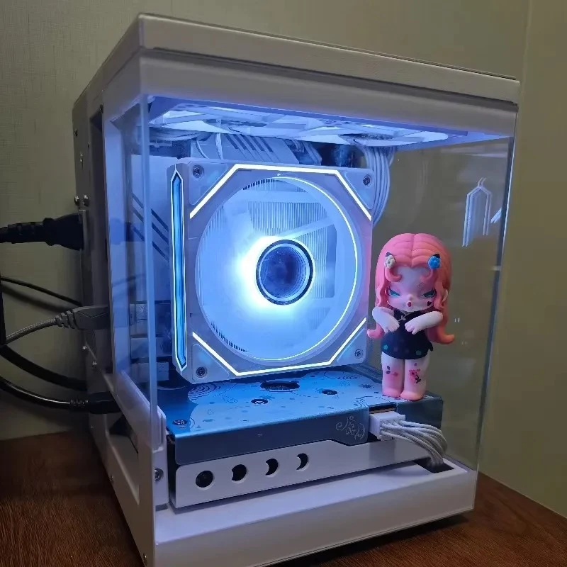 Mini ITX Chassis Aluminum Alloy Compact Case Durable Build Panoramic Glass View Desktop Gaming PC Small Form Factor
