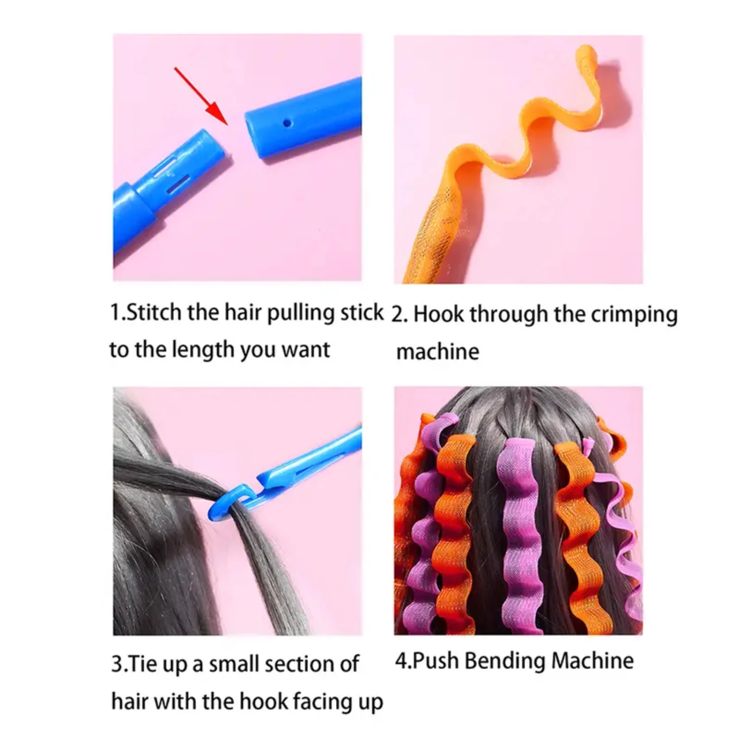 Conjunto de modelador de cabelo ondulado com água para fácil estilo, lindos cachos de longa duração, acabamento impecável - cachos de cabelo excepcionais e sem esforço