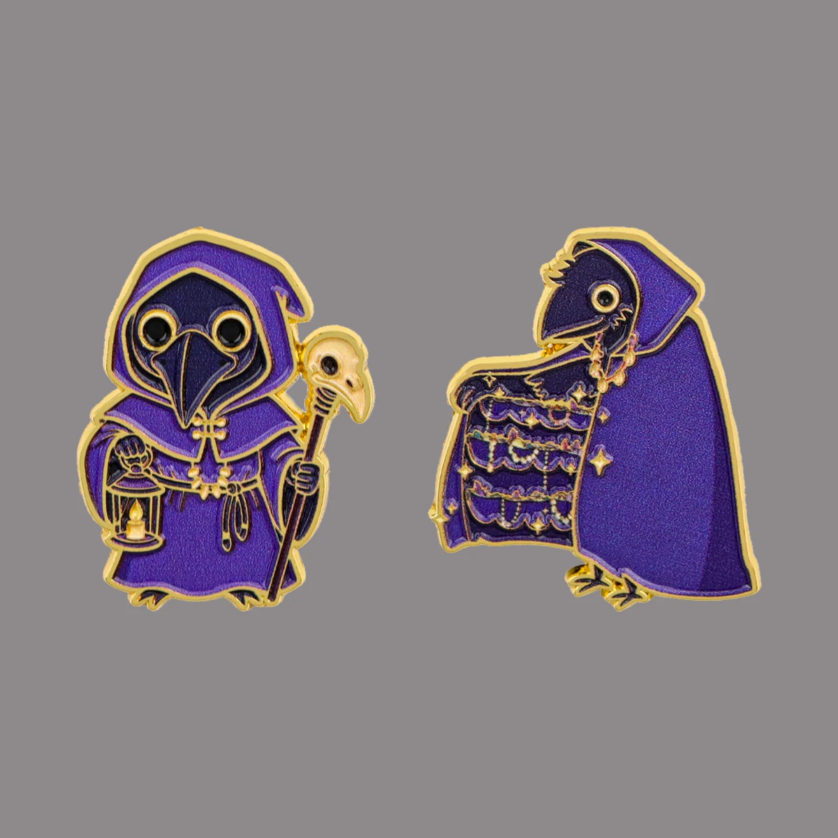 Purple Doctor Crow Enamel Pin Cute Brooches on Clothes Pins for Backpacks Lapel Woman Men Jewelry Medical Doctors Nurses Gifts