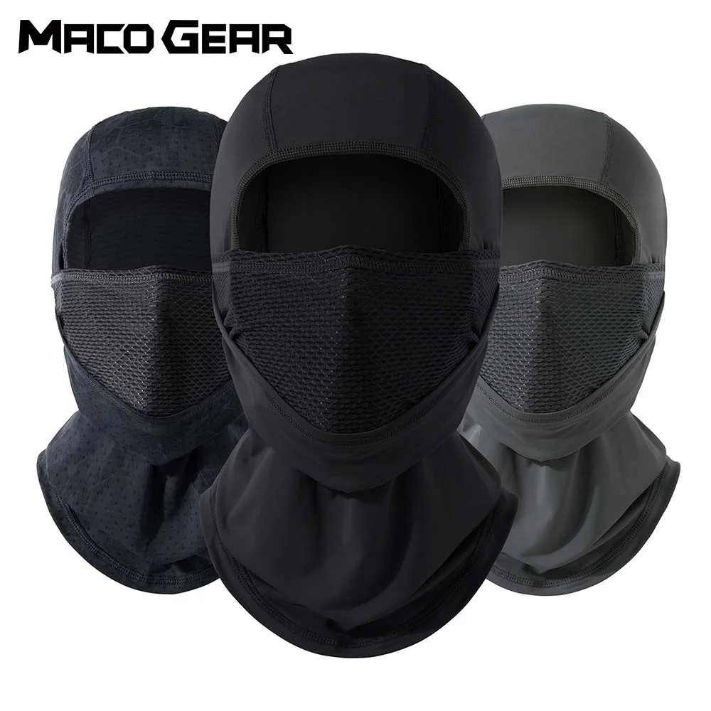 Summer Motorcycle Balaclava Breathable Full Face Mask Helmet Liner for Cycling Riding MTB Ski Windproof Neck Gaiter Headgear Men