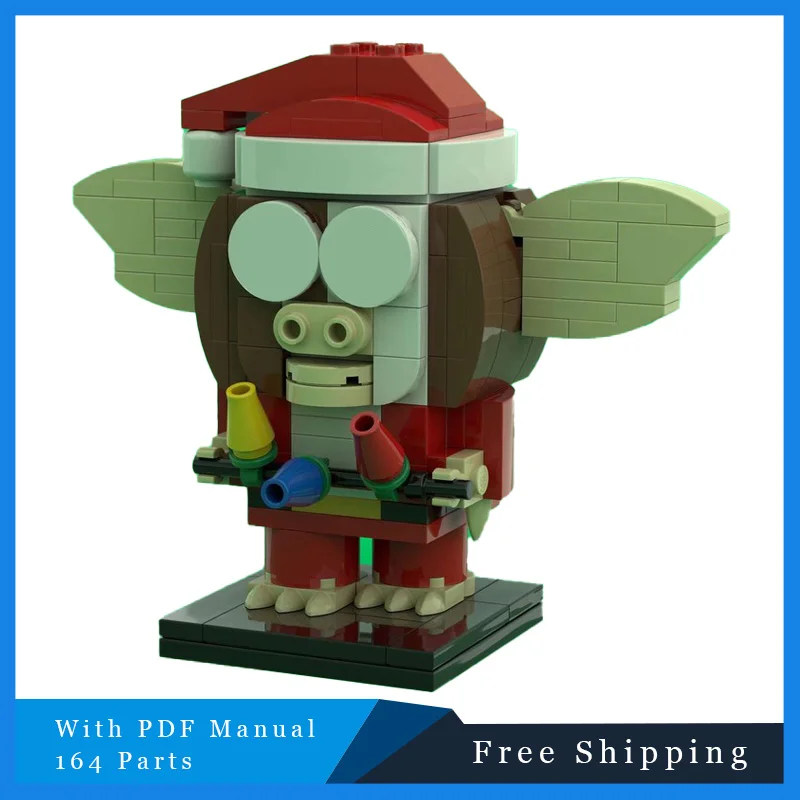 164 PCS MOC Holiday Series Building Block Model Big Ear Elf Modular Toy Children's Educational DIY Assembly Set Christmas Gift