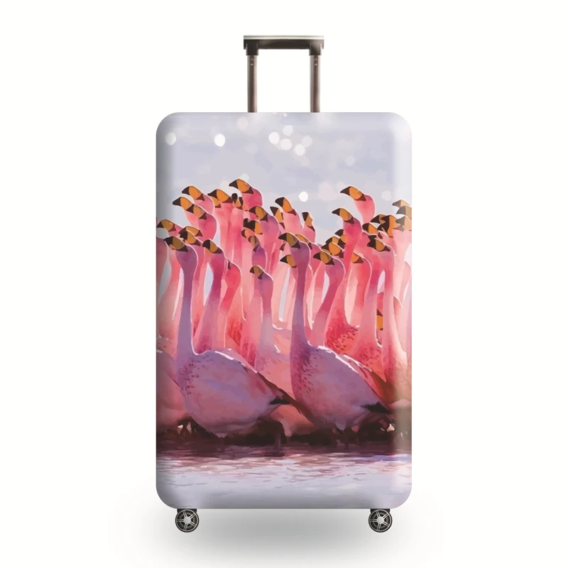 Flamingo Luggage Cover Elastic Washable Stretch Suitcase Protector Anti-Scratch Travel Suitcase Cover for 18-32 Inch Suitcase