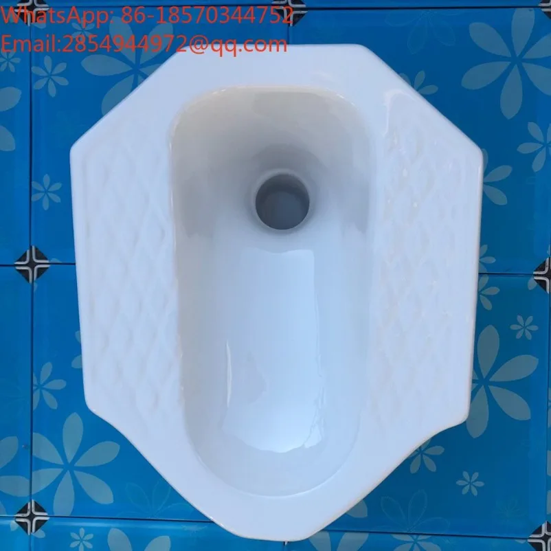 Squatting, No Digging Into The Ground Installation, No Water Ingress Desktop Ceramic Toilet with S Elbow Quick Installation