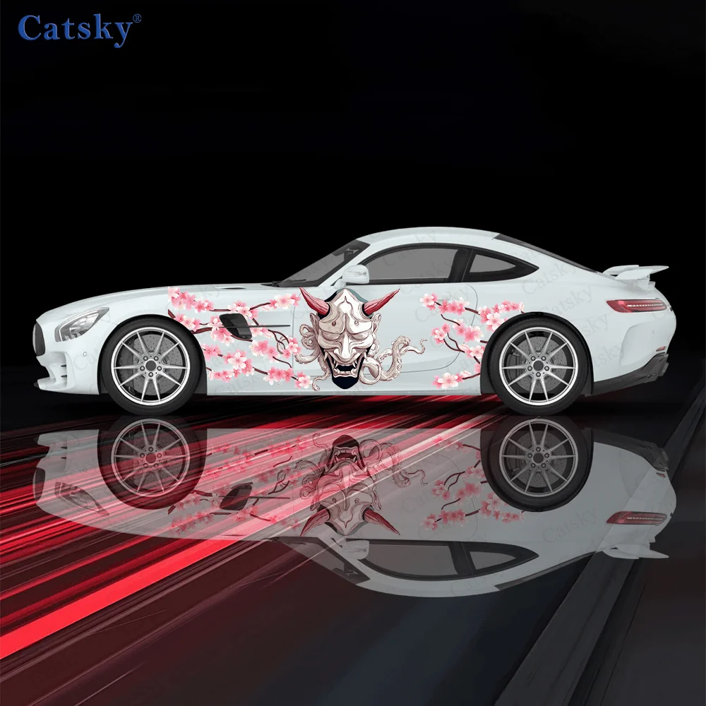 

Prajna Mask Pattern Stickers - Car Body Side Decals, PVC (Polyvinyl Chloride) Decoration, Universal Fit for All Cars car vinyl w