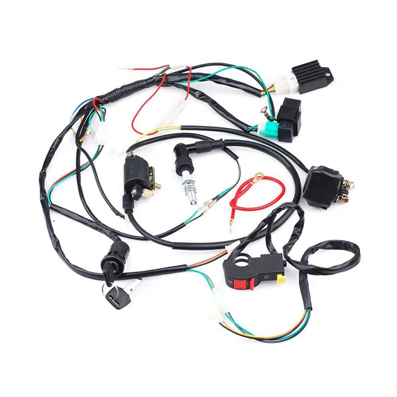 50-125CC Wire Harness Ignition System Starter Bus Kit for Off-Road Vehicles Beach Bikes ATV