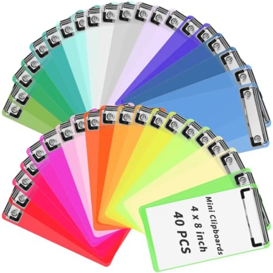 

Pcs Mini Plastic Clipboards Bulk Neon Colors 4 x 8 in Clip Board Half Page Clipboard Portable for Restaurant School Waitress Gu