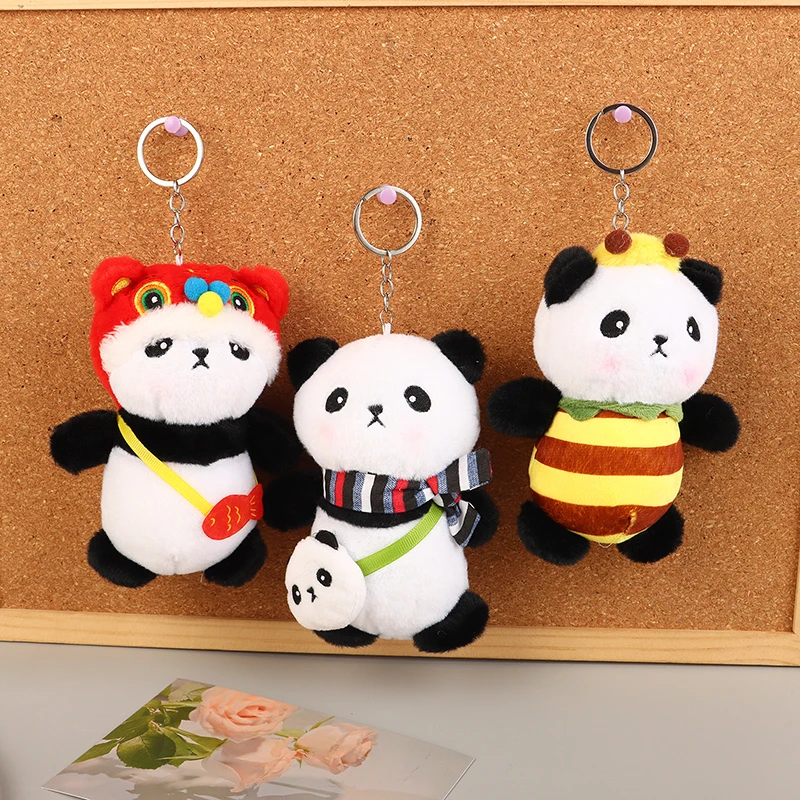 Cute Small Panda Pendant Plush Toy Bag Charm Keychain Dolls Backpack Hanging Decoration