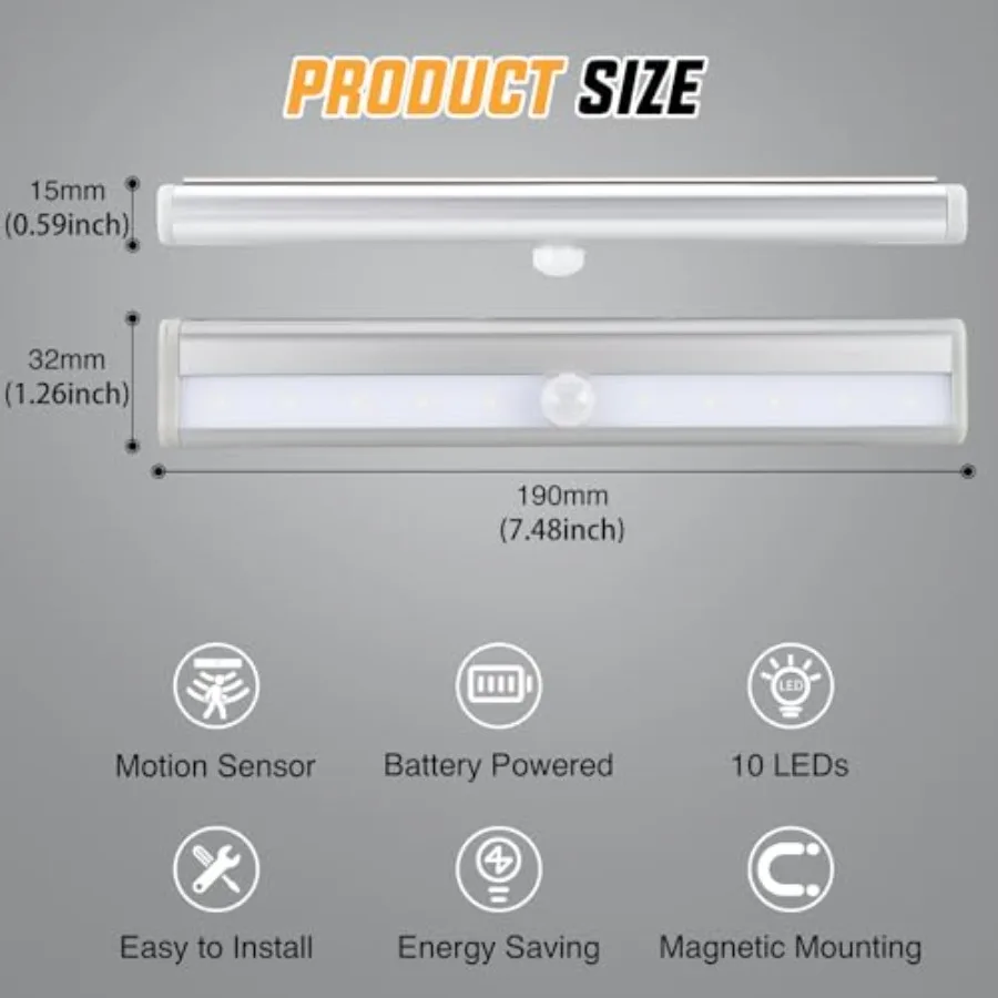 RV Step Lights Motion Sensor Activated LED Bar RV Exterior Lights Battery Operated Wireless Magnetic Stick Strip Lighting for M