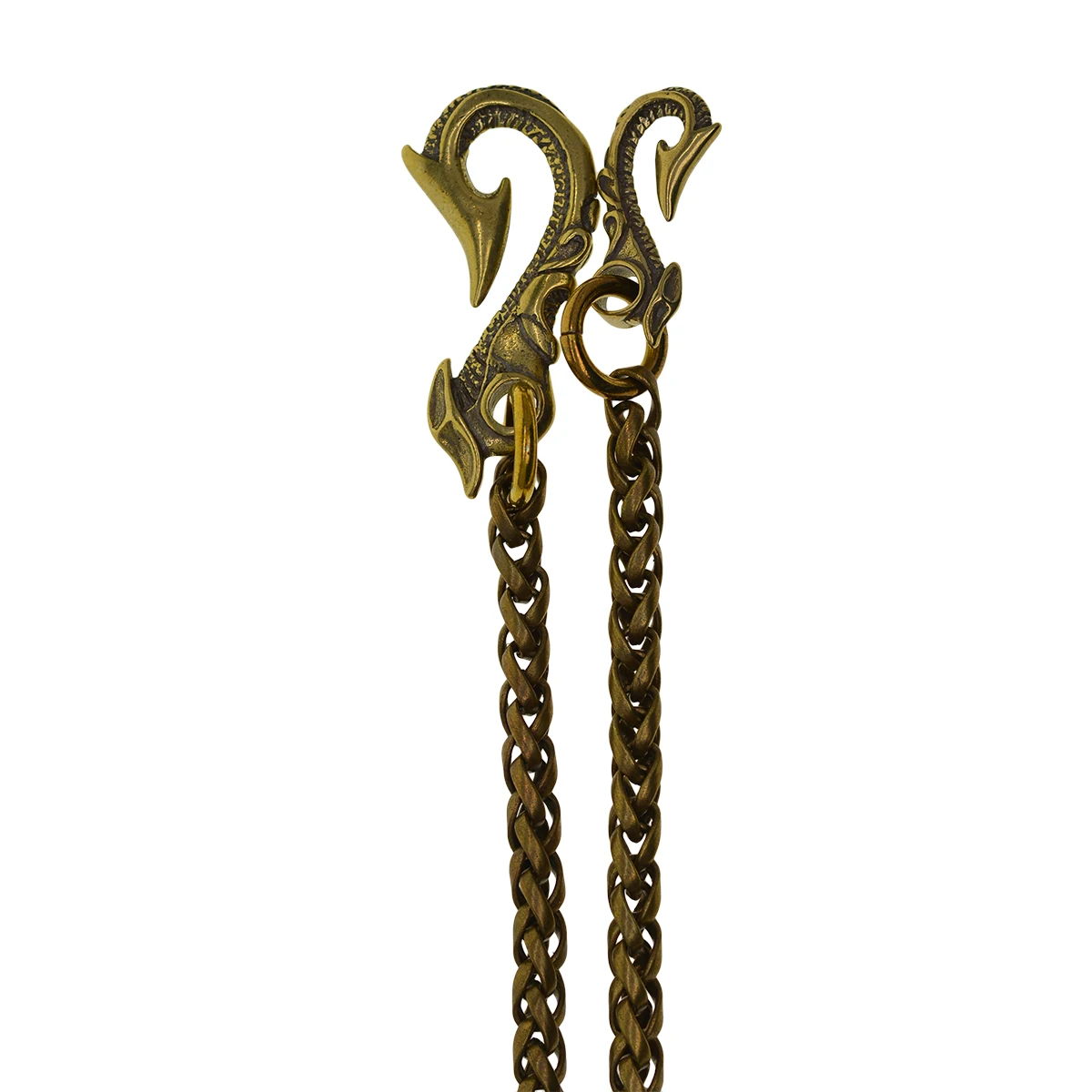 Cadenas de gancho doble estilo japonés antiguo para billeteras, pantalones vaqueros, cestas, cadenas de serpiente BSK, llaveros góticos de regalo de Halloween