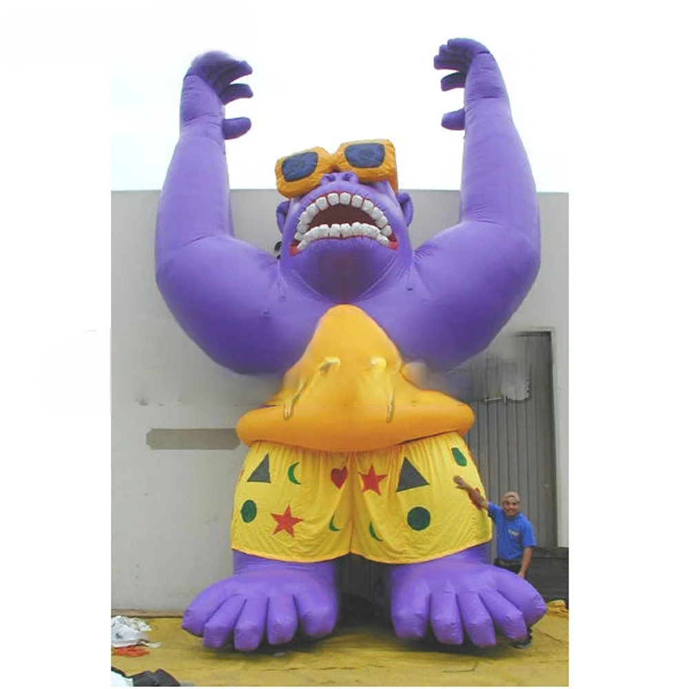 inflatable duck and Popular purple  car for promotional use in China Giant chimpanzee with yellow glasses