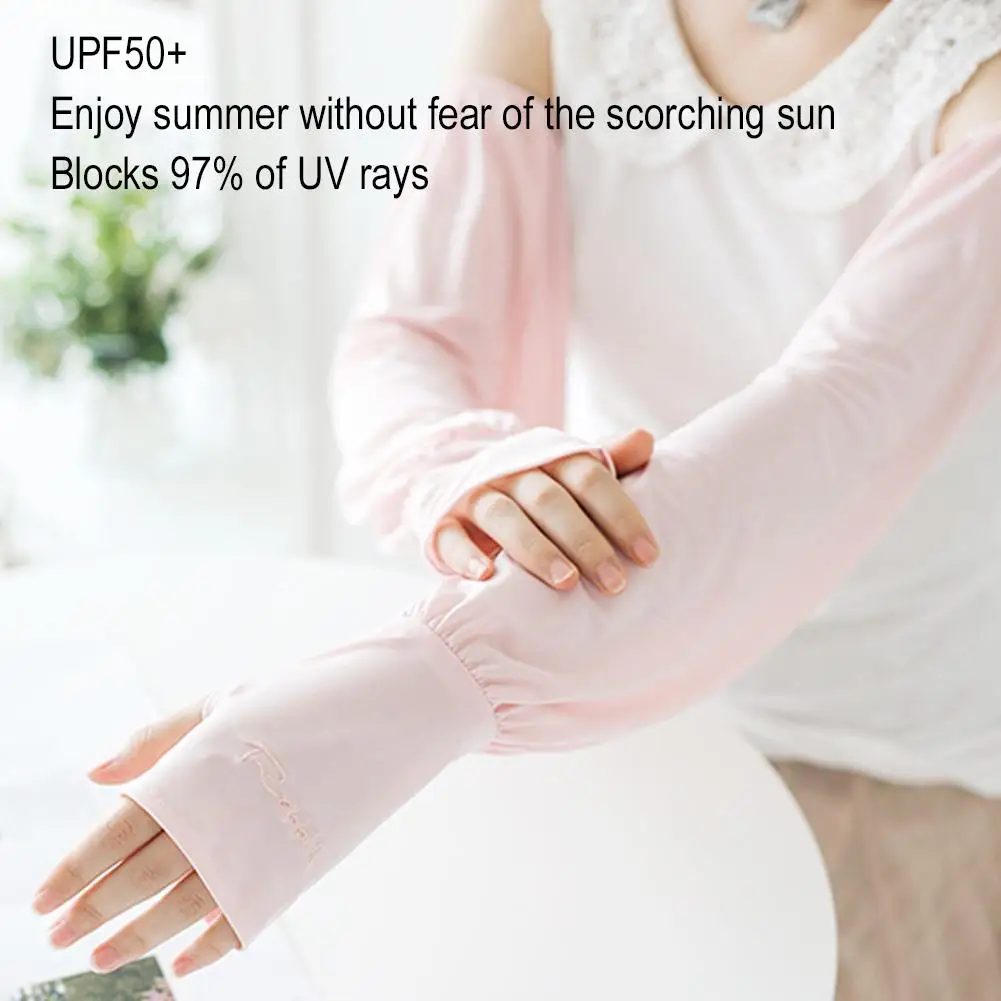 Sommer lose Sonnencreme fahren Eis Seide Ärmel weiblich lange Länge UV-Schutz hülle Arm Arm Handschuh Eis hülle 2024