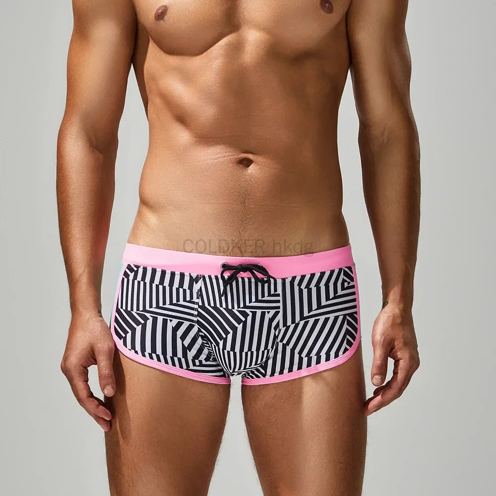 

SEOBEAN Men's Low Rise Sexy Surfing Boxer Brief Swimwear Swim Boxer Briefs