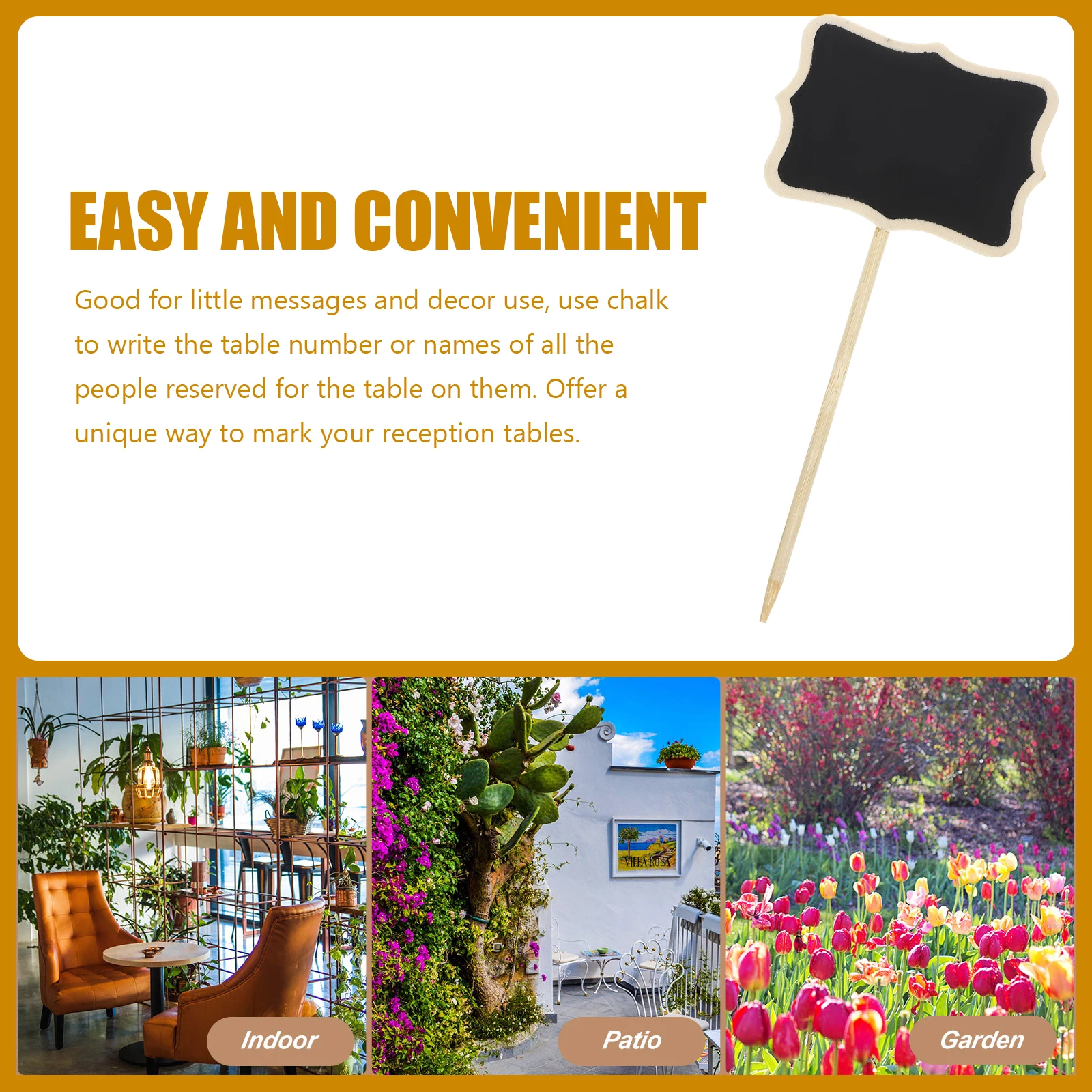 

10Pcs Standing Message Board Mini Chalkboard Decorative Signs for Table Number Display Wedding Party Craft Projects