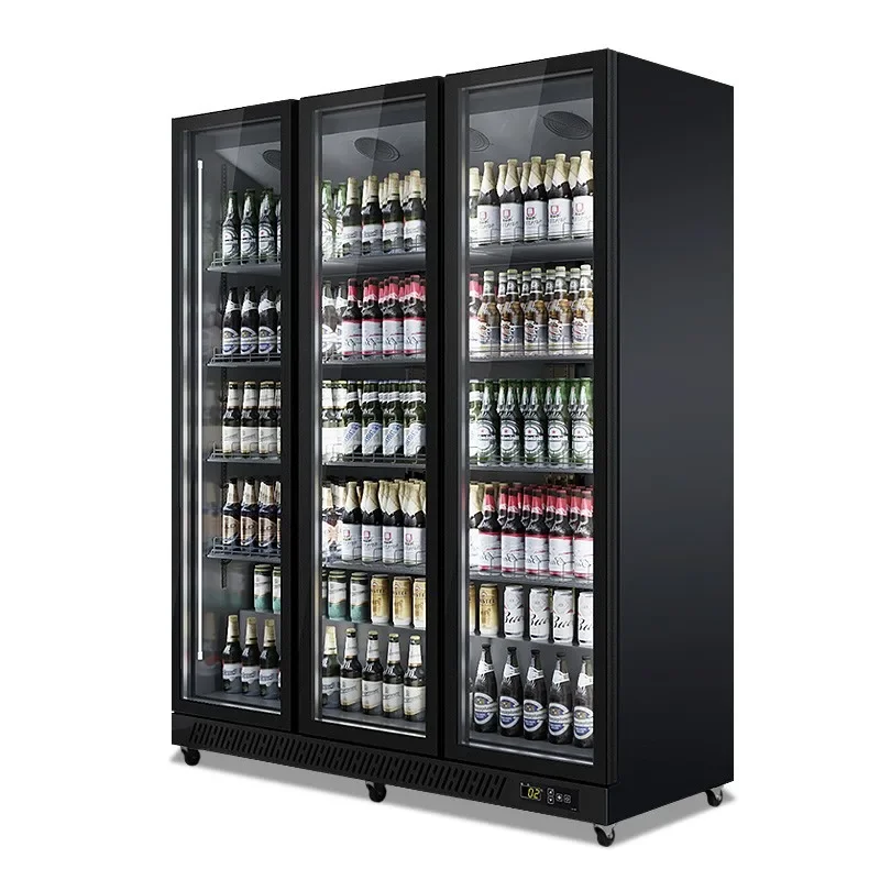 Beer display cabinet drinks online celebrity freezer bar refrigerator supermarket refrigeration fresh-keeping four-door commerci