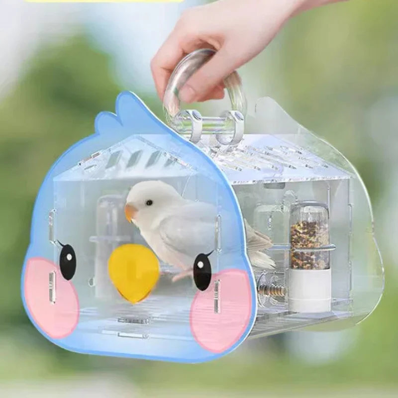 Feeder Small Bird Cage Transparent Modern Palomas Parrot House Accessories Rabbit Gaiola Para Passaros Pet Furniture